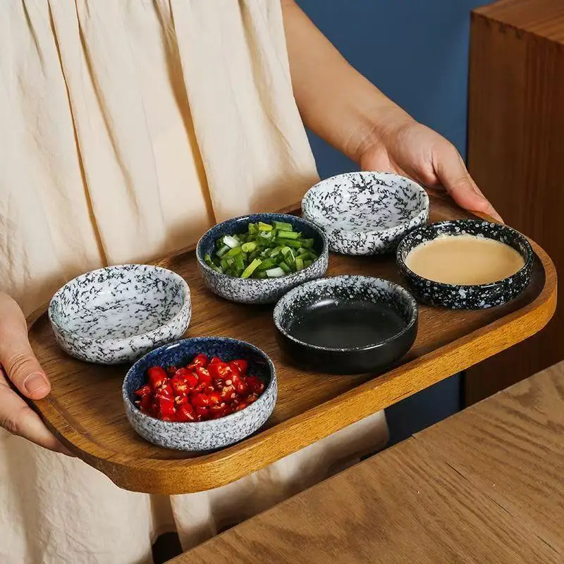 작은 접시 세라믹 가정용 토마토 소스 접시 바베큐 소스 그릇 둥근 접시