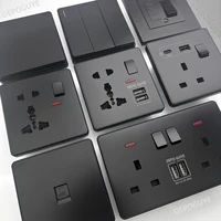 Universal Black USB Type-C 18W Smart Fast Charging Socket Double 5-pin Power Plug,UK  Electrical Internationa Wall Light Switch - Image 2