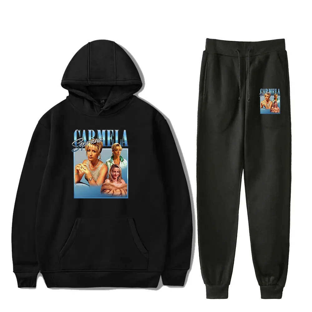 

Carmela Soprano Two Piece Set Women Men Long Sleeve Hoodies+Jogger Pants Fashion Streetwear Clothes