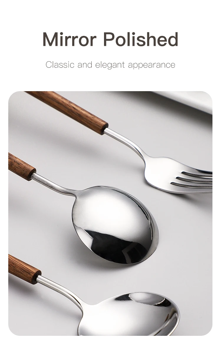 Description Picture 5 of itemVintage 304 Stainless Steel Tableware For The Kitchen Cutlery Dinner Steak Dessert Spoon Fork Knife Kit Set Dinnerware Flatware