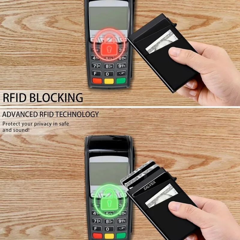 Sleek Anti-Theft RFID Protection Smart Wallet with Aluminum Cardholder