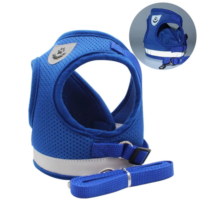 Vest-Style Dog Harness with Reflective Leash - Breathable No-Pull Pet Harness for Small and Medium Dogs