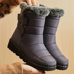 Women's Trendy Waterproof Fur-Lined Winter Boots - 38 (GRAY)