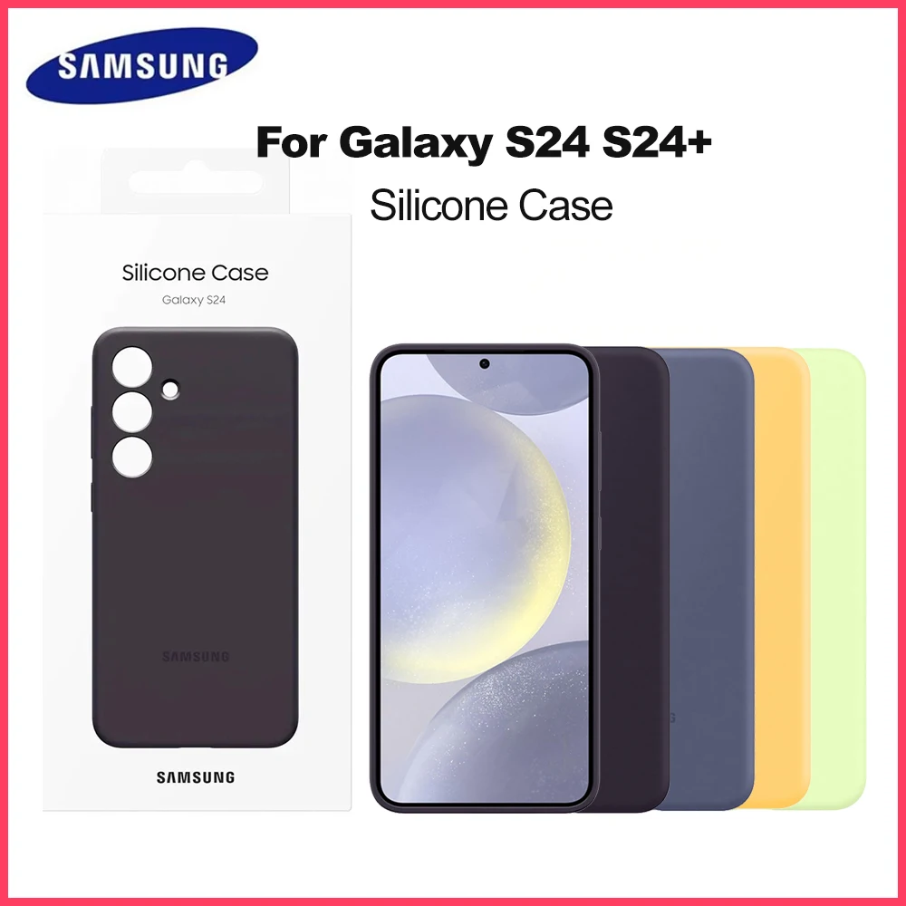Funda original para teléfono inteligente Samsung de silicona para Galaxy S24 S24+ S24Plus Funda protectora de silicona