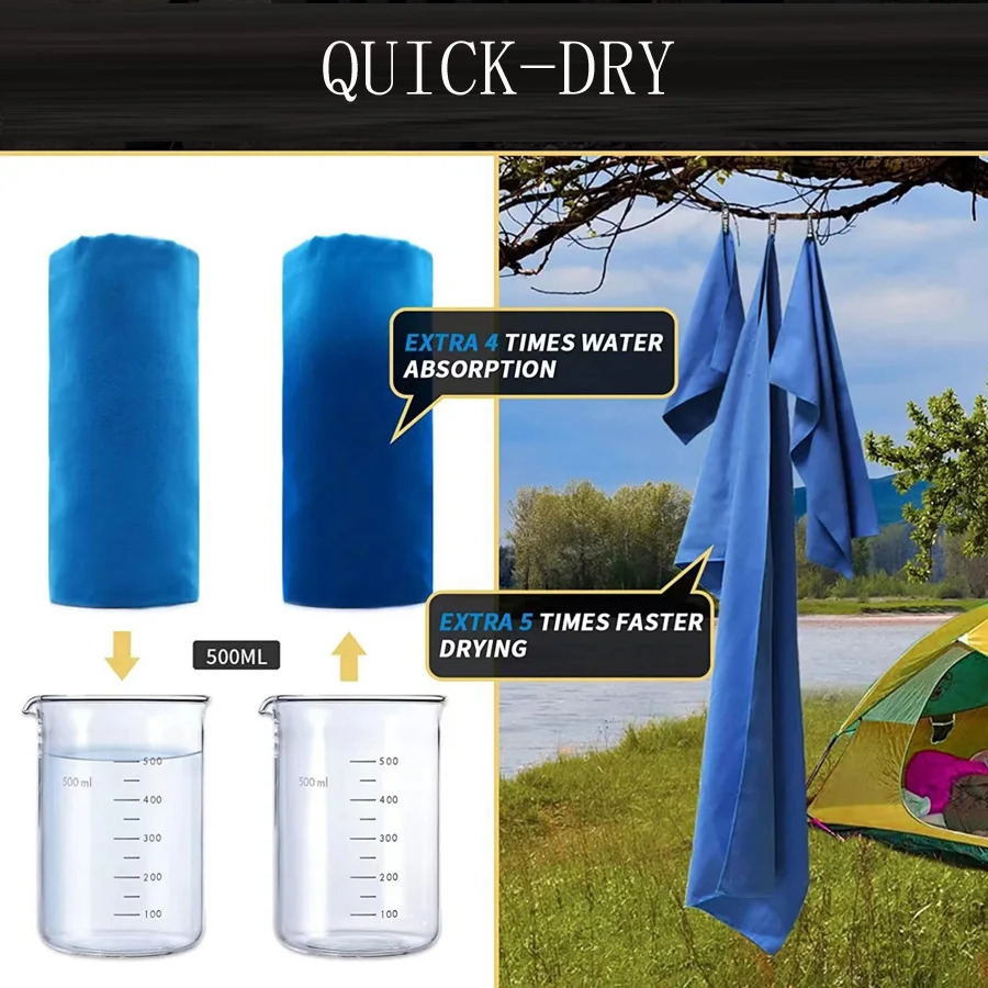 Quick-Dry Sports Towel Microfiber Running Yoga Gym Fitness Ball Workout Outdoor Riding Camping Hiking Beach Towel Microfiber Towel Sports Towel