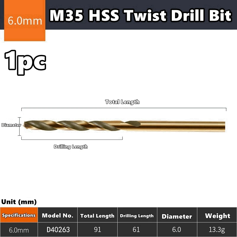 1mm-14mm 1pc/10pcs Cobalt Drill Bits For Metal Wood Working M43 HSS Co Steel Straight Shank 1-13mm Tw-ist Drill Bit Metalworking image 24