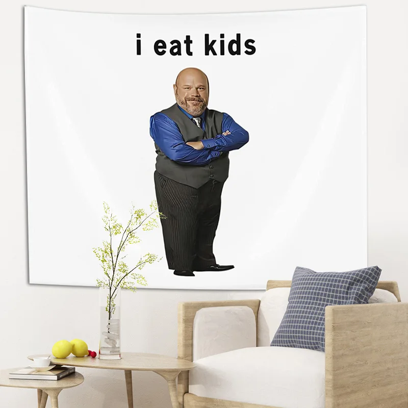 Funny Tapestry I Eat Kids Man Wear Suit Wall Hanging Backdrop Party Decorations for College Dorm Bedroom Art party decorations,tapestry decorations