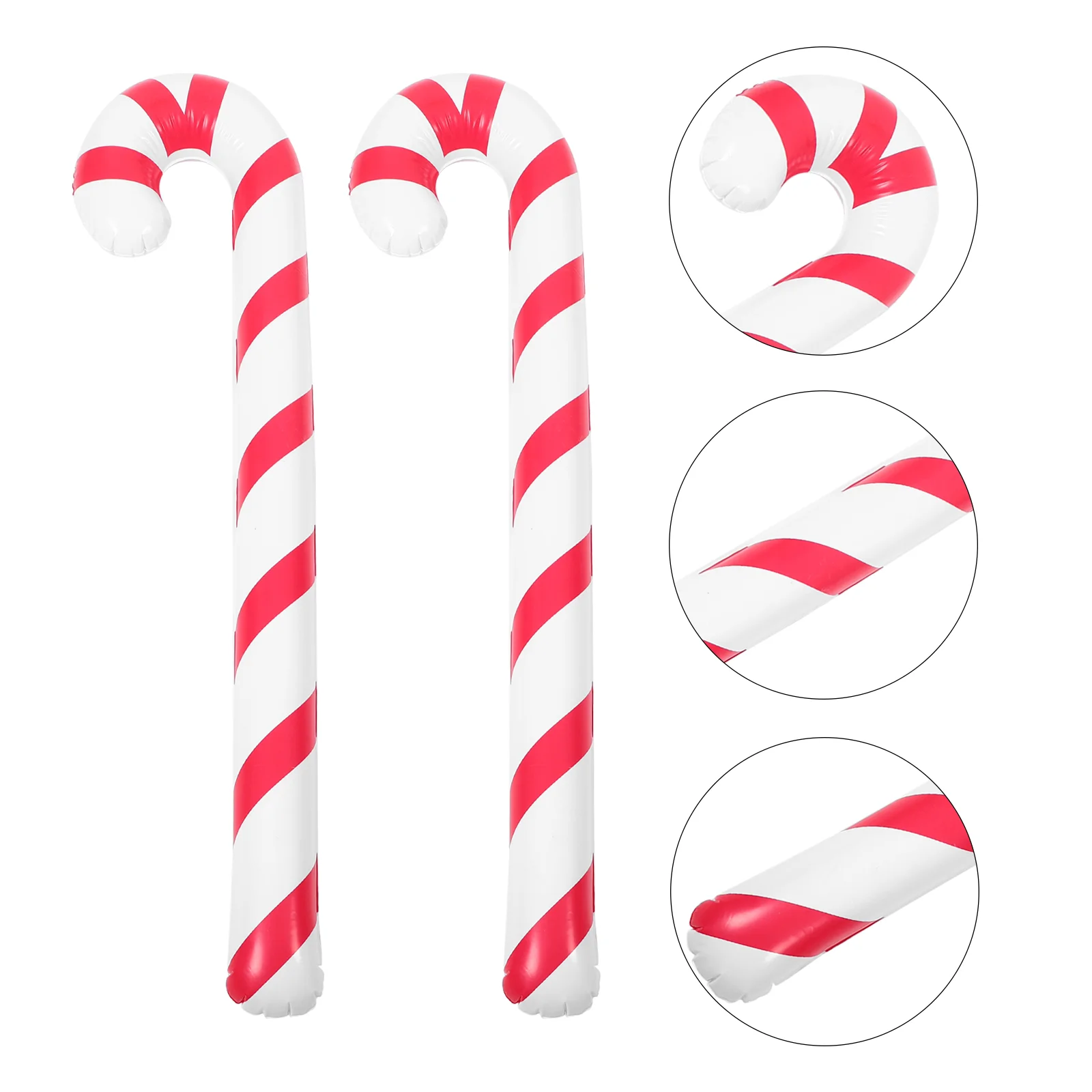 

6/2pcs Christmas Inflatable Crutches Creative Cane Balloon Outdoor Toys For Babiess for Xmas Birthday Party Supplies (Red+White)