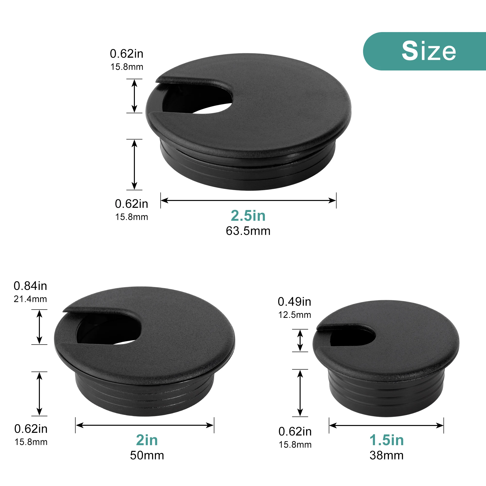 Cable Cord Grommet 1-1/2 2.5 2 Inch ABS For Desk Table Furniture Hole Cover Wire Organizer cable hole cover,cable organizer,desk cord grommet