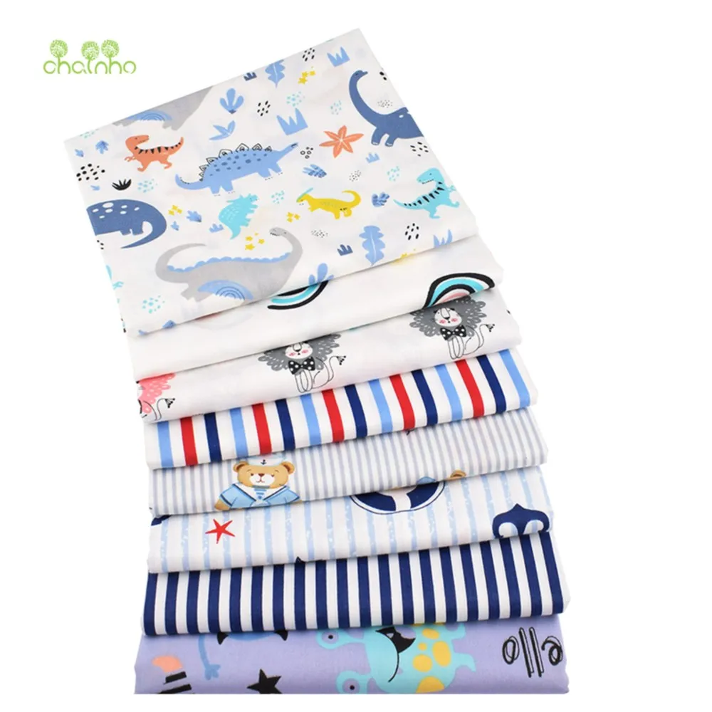 Chainho,Printed Twill Weave Cotton Fabric,Patchwork Cloth,DIY Quilting Sewing Material,8 Cartoon Designs,2 Sizes,15C43