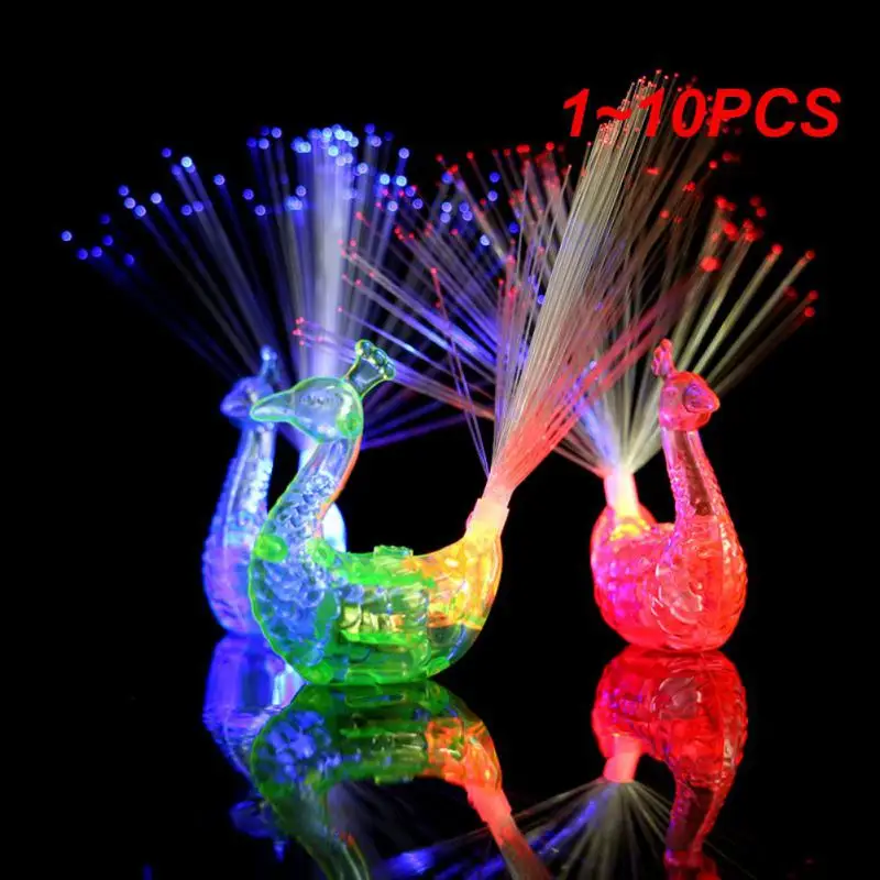 

1~10PCS Peacock Finger Light Glow In The Dark Kids Toy Luminous Decoration Light Flash LED Lamp Stars Shine Children