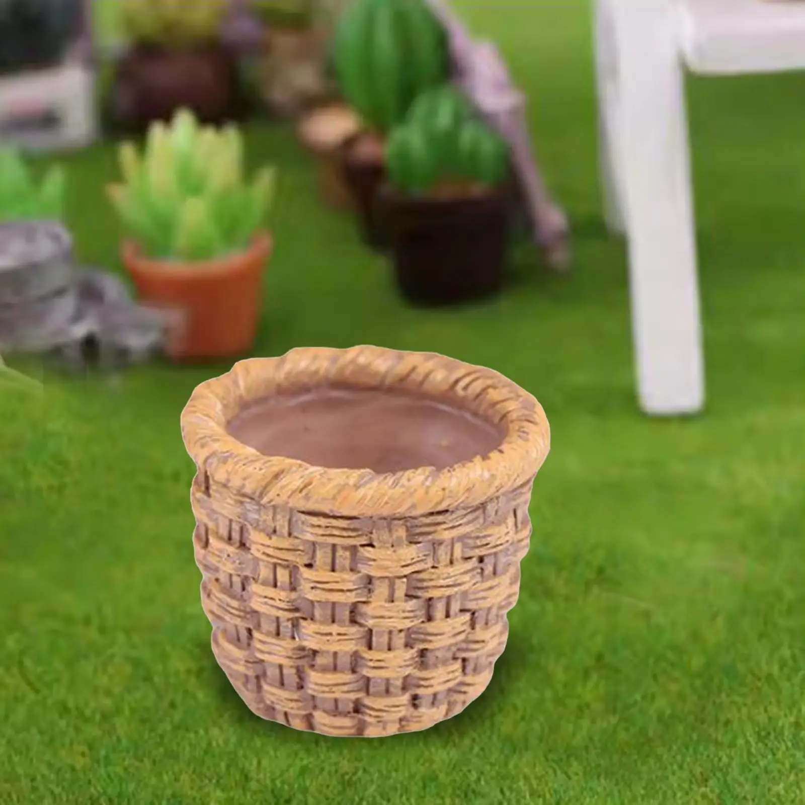 

Dollhouse Miniature Handwoven Storage Basket Micro Landscape Doll House Scenery Pretend Toys Wooden Doll House Furniture Model