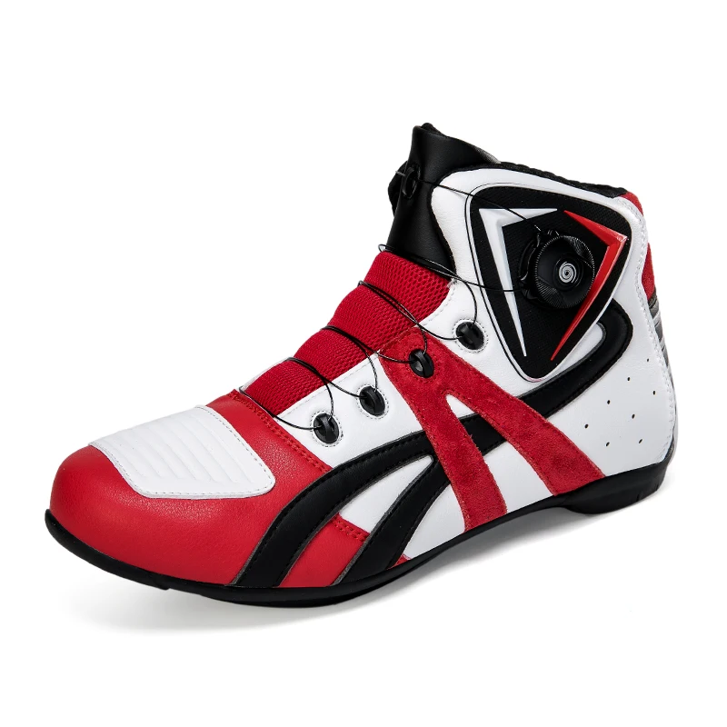 

Motorcycle Road Racing Boots Professional Biker Shoes Motorbike Long Riding Protective Gear Shift Microfibe Leather boot