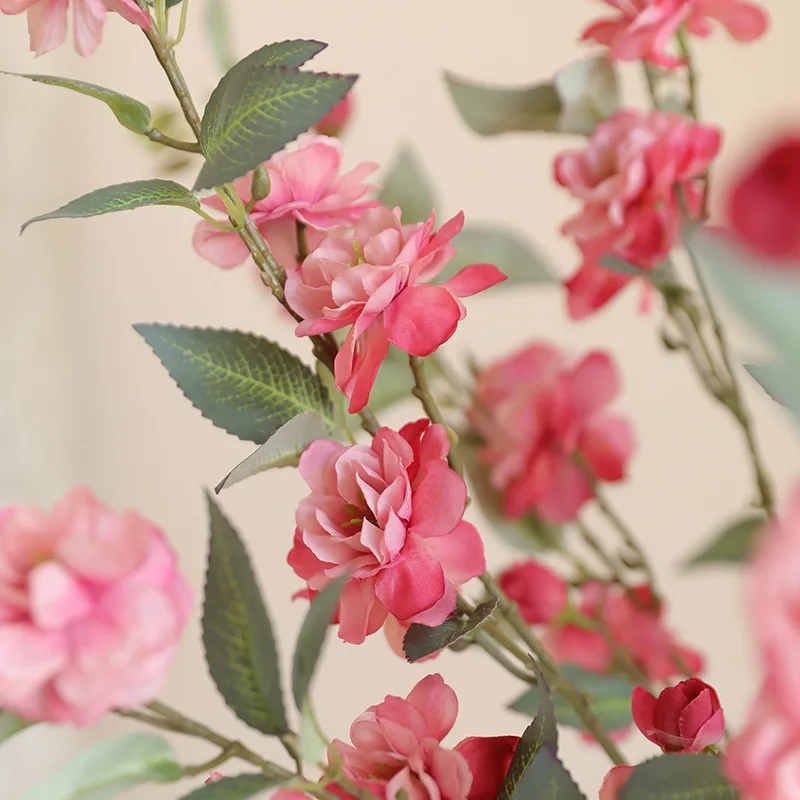 Artificial Single Branch Camellia Silk Flower for Home Decoration & Photography Props - Chinese Retro Style, 90cm