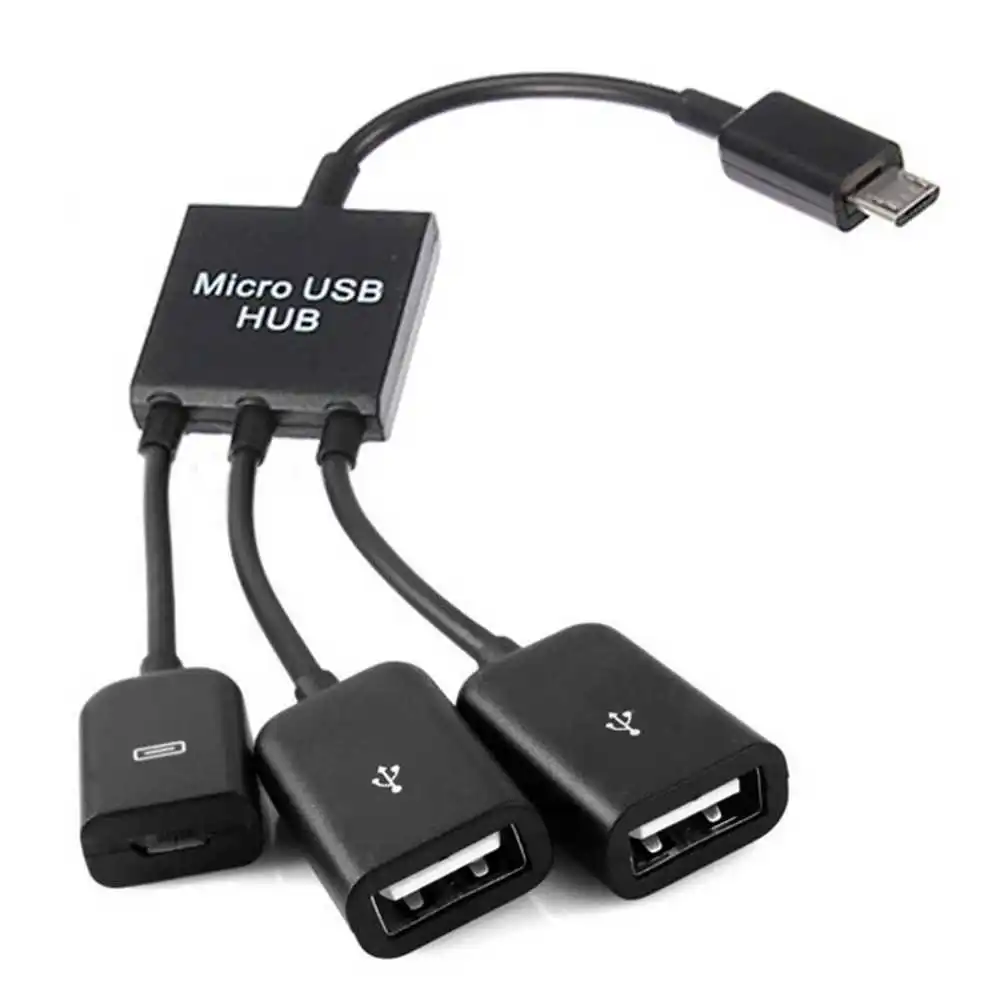 2 USB к 1 Micro B OTG Кабель-адаптер Черный для Samsung Galaxy S7/S6/J7/J5 Xiaomi Redmi 7/7A/Note 6 Pro/S2/5 Plus |