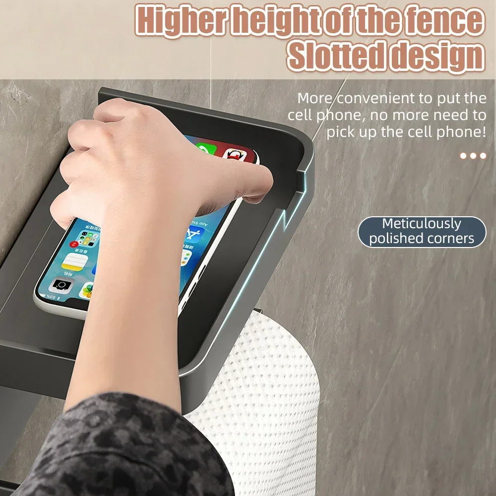 Toilet Paper Holder Tissue Rack Plastic Phone Towel Holder Bathroom Paper Roll Storage Shelf Accessories