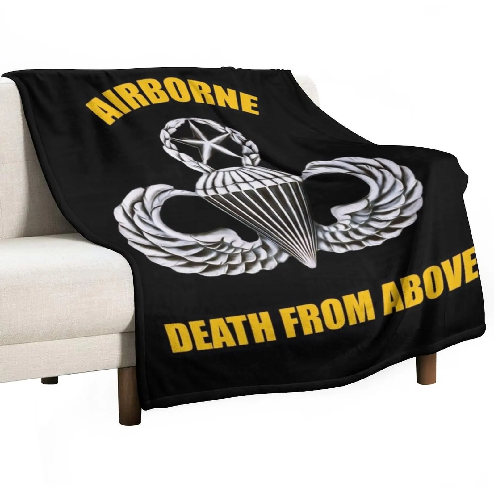 

Airborne Death from Above Throw Blanket Luxury Designer Blanket Bed linens Sofa Quilt