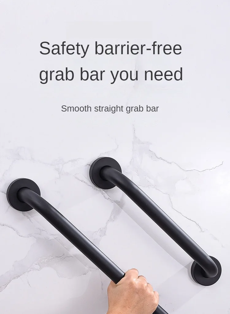 Description Picture 5 of itemGrab Bars Bathroom Safety Accessories Bathtub Toilet Handrails Black Shower Safety Support Handles Stainless Steel Towel Racks