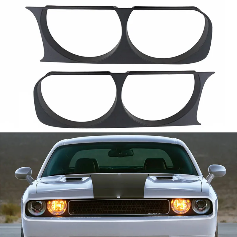 

68051526AA 68051527AA For Dodge Challenger 2008 2009 2010 2011-2014 Car Front Headlight Lamp Bezel Trim Matte Black Accessories