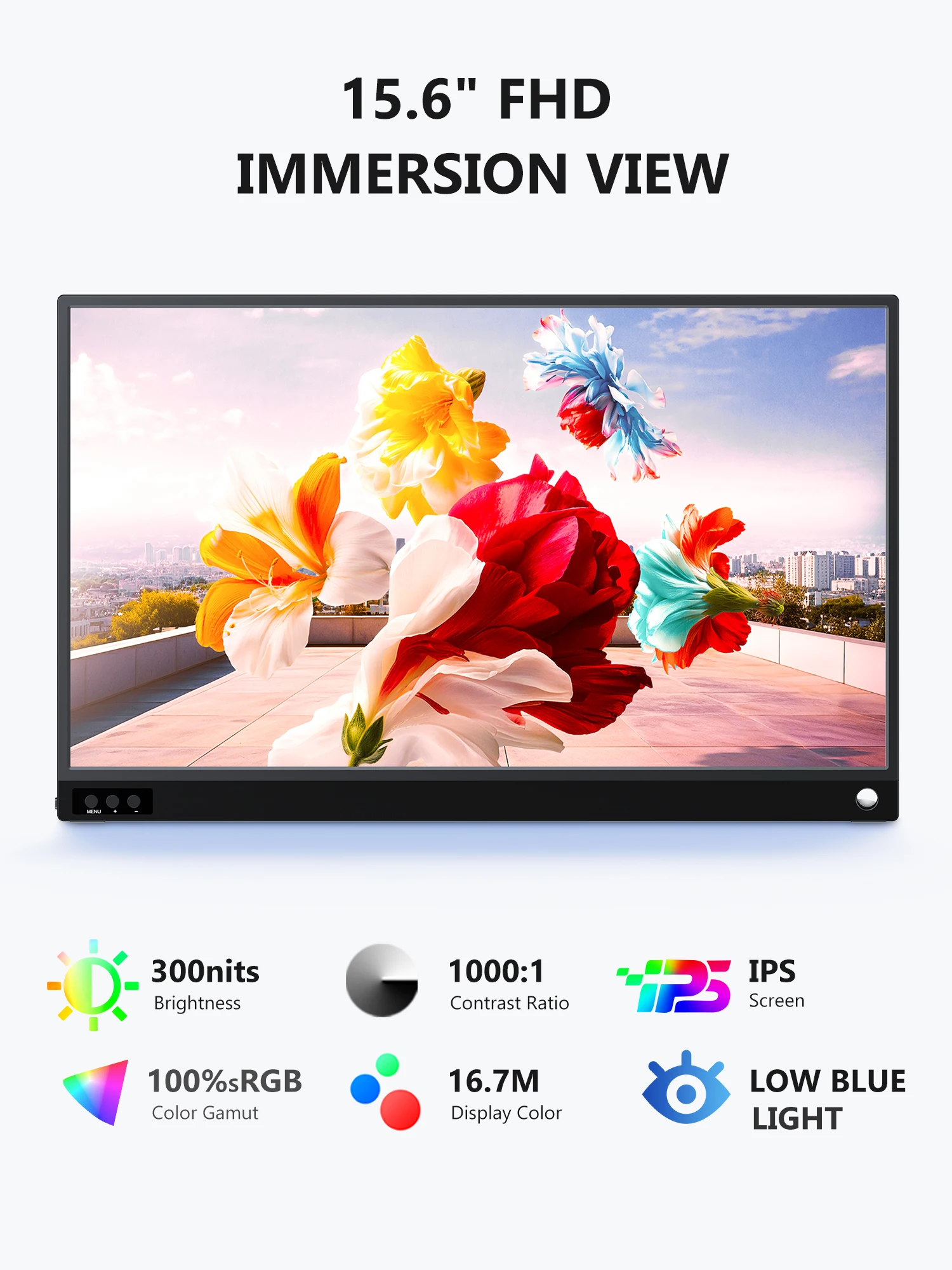 Amoudo 15.6 بوصة شاشة محمولة 1920x1080P تمديد عرض...