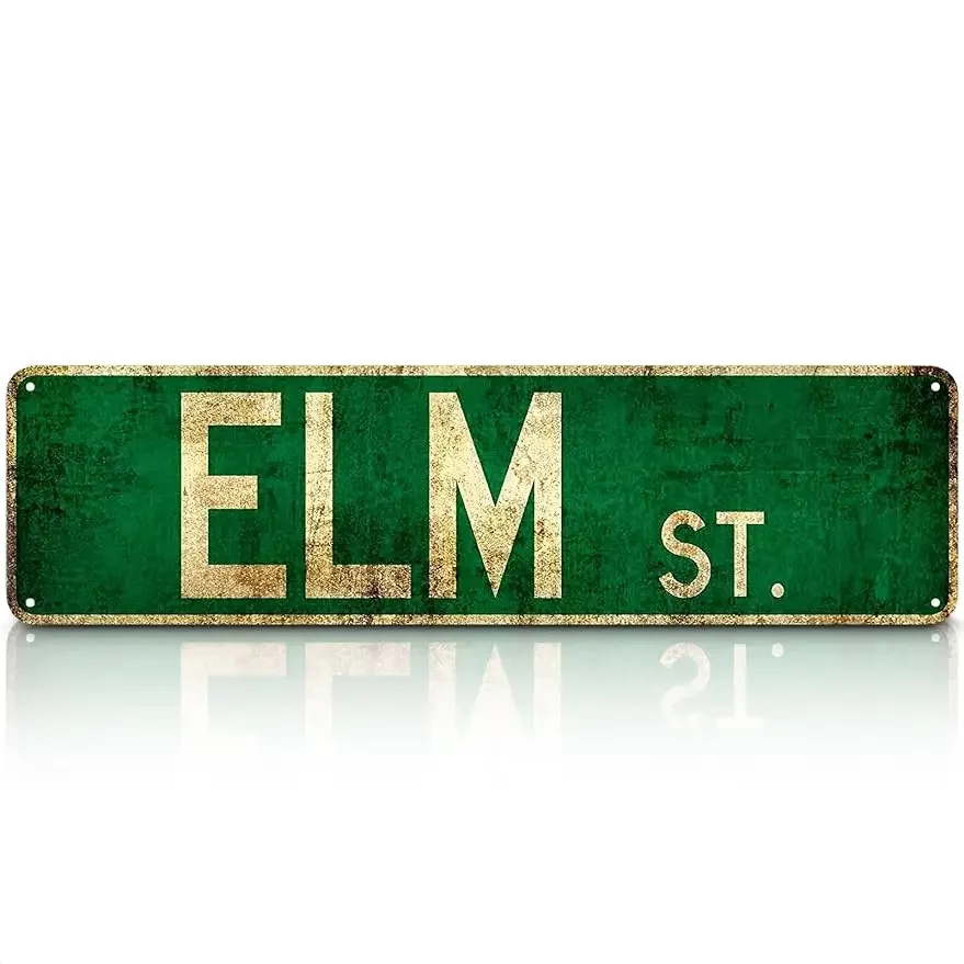 

Elm Street Signs Metal Tin Sign Vintage - Metal Wall Art Vintage Tin Signs Nostalgic Retro Metal Sign 6x12in Gift