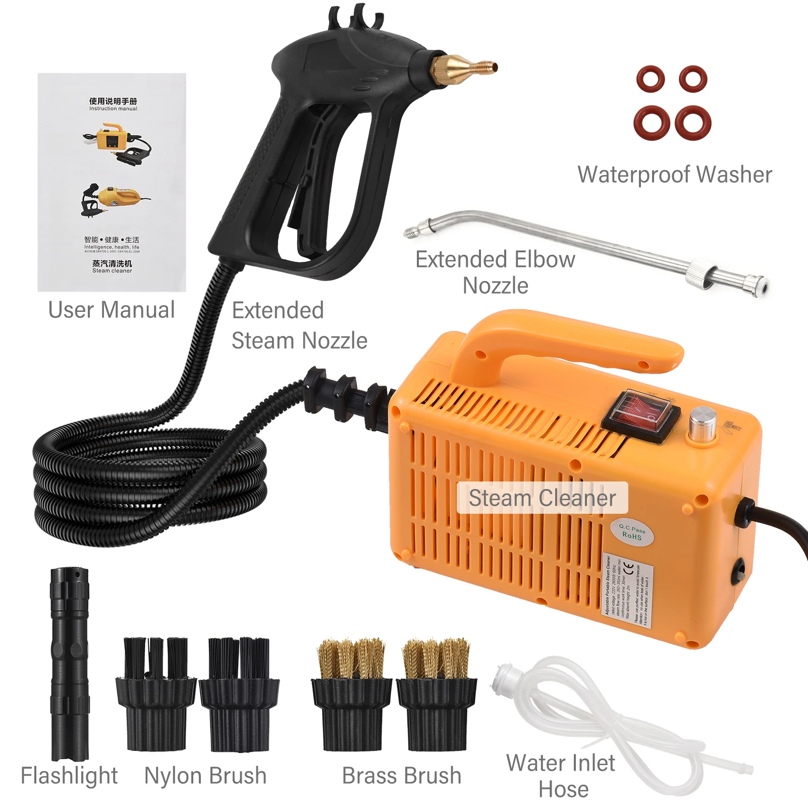 1700W Portable Steam Cleaner High Temperature Pressurized Handheld Self-control Steam Cleaning Machine for Kitchen Bathroom Car 3