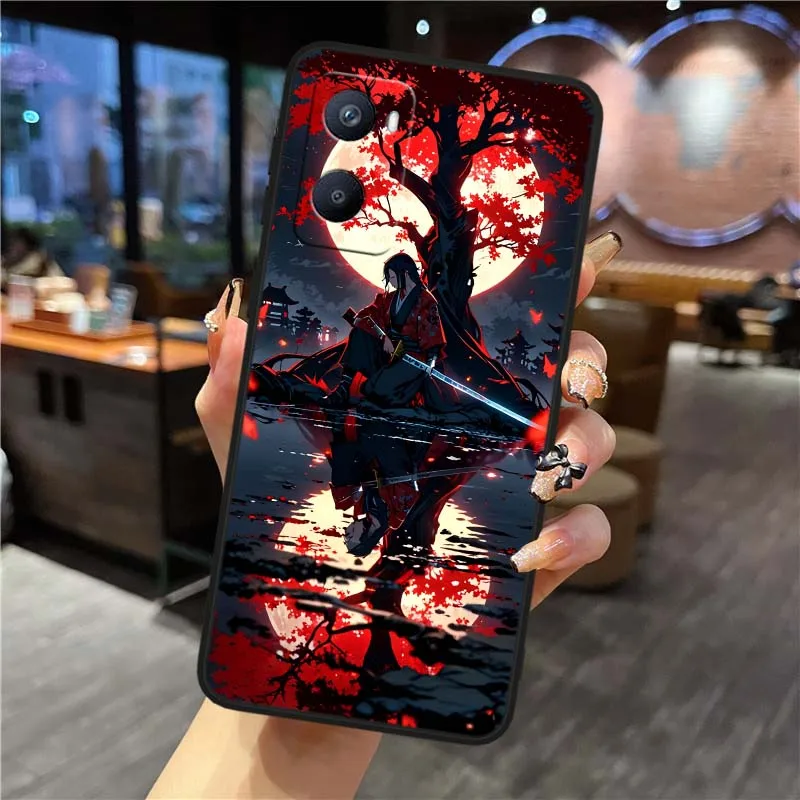 Samurai Sunset Soft Black Straight Edge Phone Case Cover