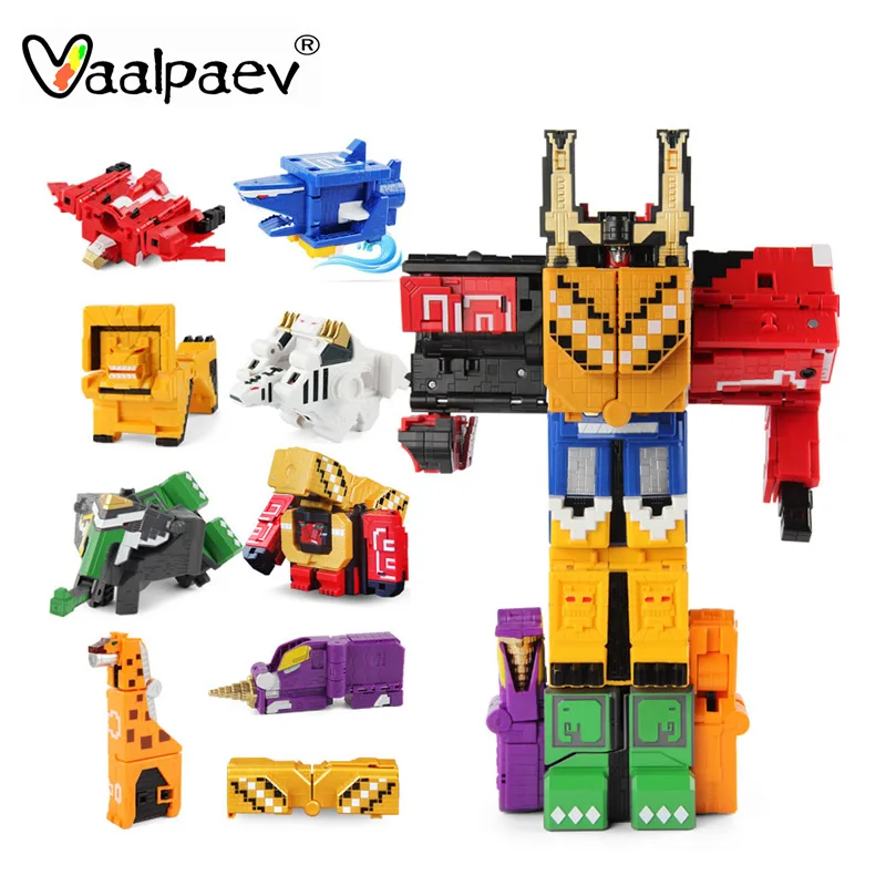 3 in 1 Animal Squanre Cube Transfor Robot Force Series Buliding Blocks Educational Toys for Children