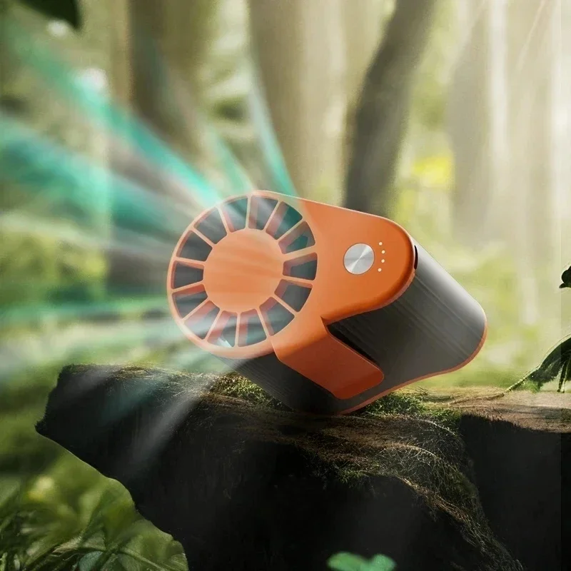 

2024 New mini portable handheld mini fan usb charging creative outdoor silent lazy hanging waist fan