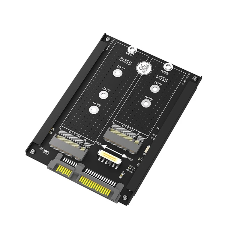 

Dual M.2 B Key/B&M Key SSD To 2.5Inch SATA III Adapter With Frame Bracket - Retain MSATA SSD As 7Mm 2.5Inch SATA Drive