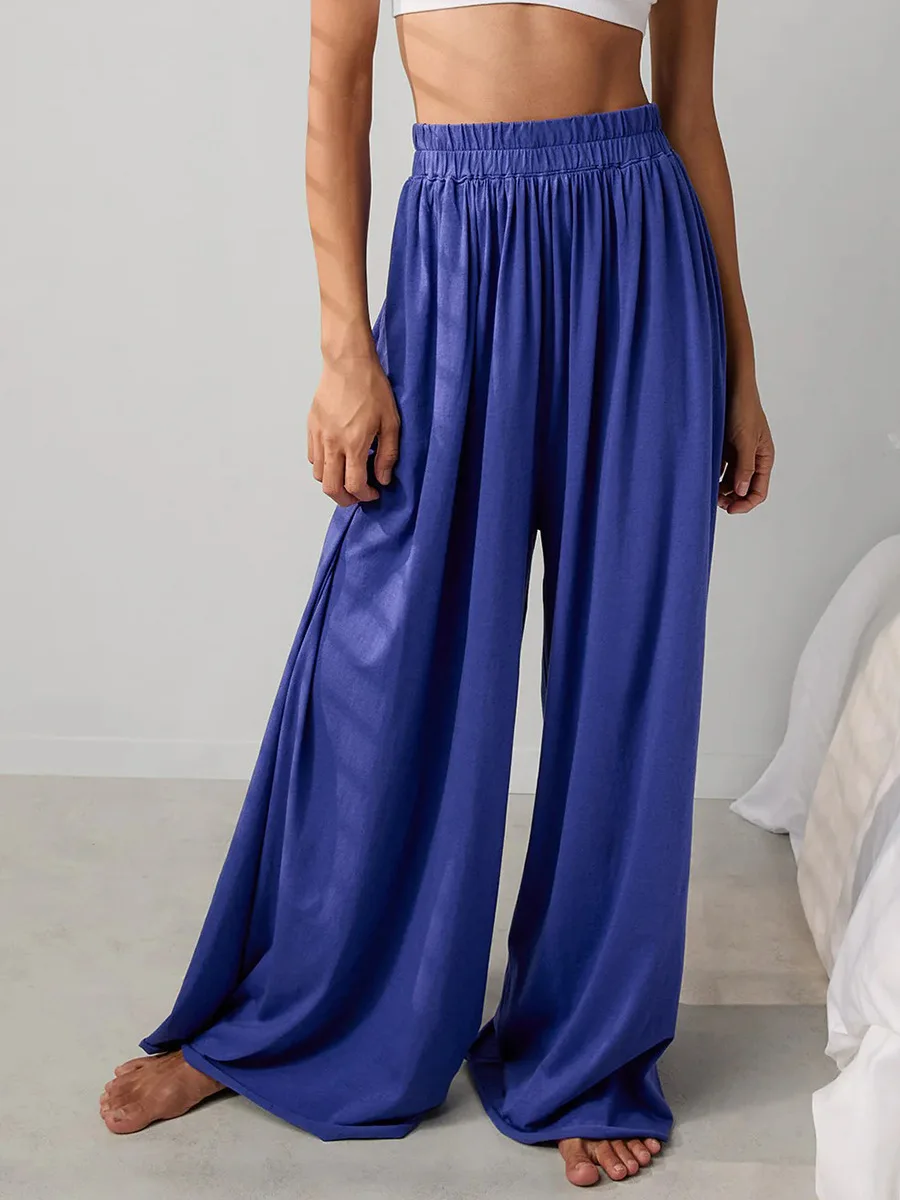 Bornladies  Autumn New Loose Pants Women's Fashion Hanging Wide Leg Pants Solid Color Casual Trousers