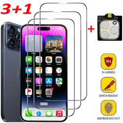 Premium Tempered Glass Screen and Camera Lens Protector Set - 3+1 Pack for Tempered glass (For iPhone 12 Mini)