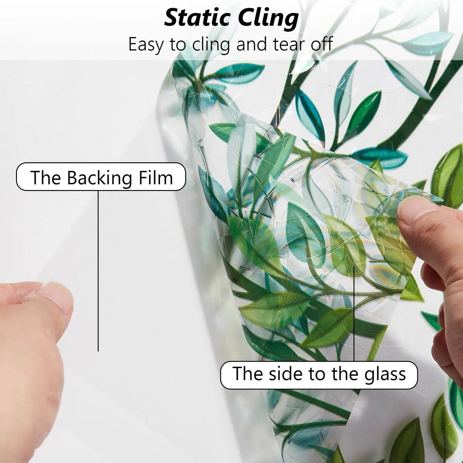Window Privacy Film Window Film 3D Window Privacy Film No Glue Glass Sticker Heat Control Anti UV for Home Office Use Glass Door Privacy Protection