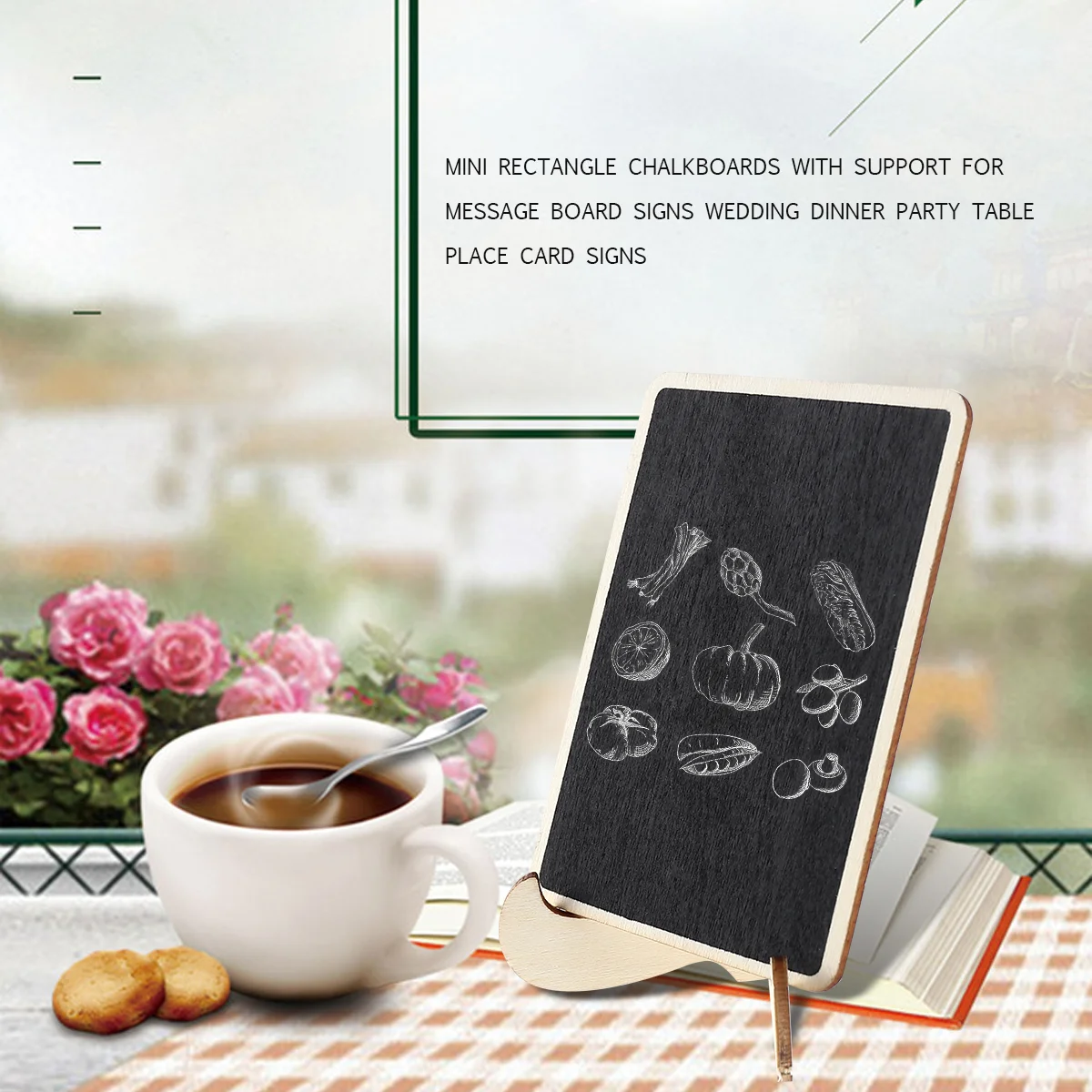 

14 Pcs Christmas Dinner Table Decorations Erasable Massage Board Wood Restaurant Small Wedding Erasable Chalkboard Erasable