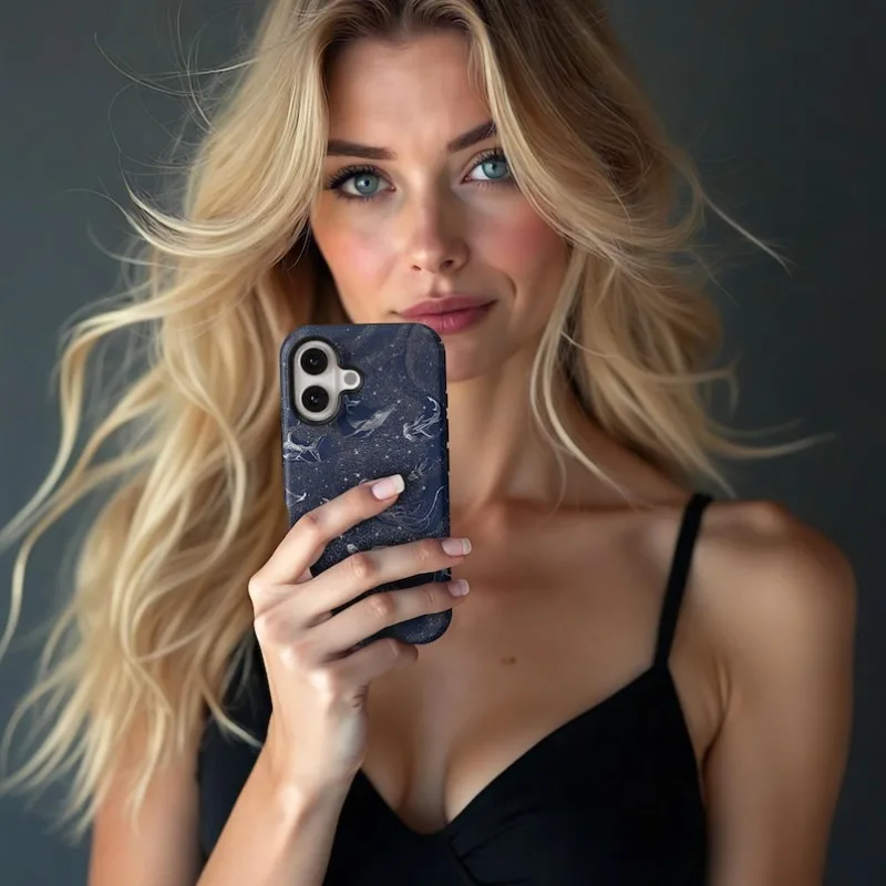 Navy Ocean Animals Magnetic Double-Layer Phone Case - Hard TPU Back Cover