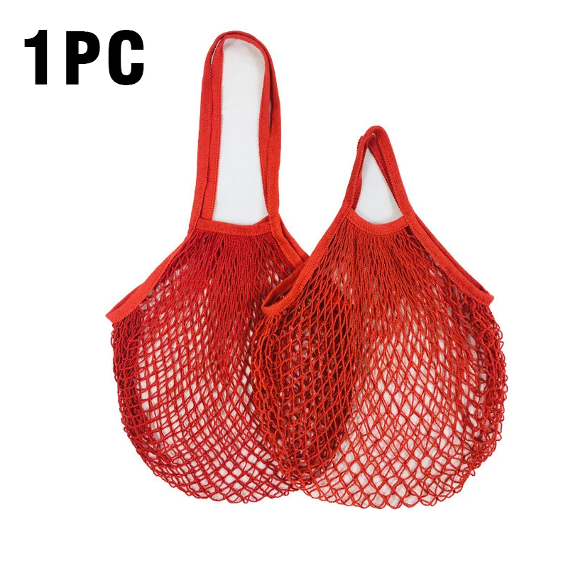 Red Reutilizable De Hilo De Algodón Bolsa De Compras, La Malla Producir Bolsas De Supermercado En El Mercado Del Agricultor Tote Organizador Para Juguet De Playa Frutas Y Verduras - China Hilo