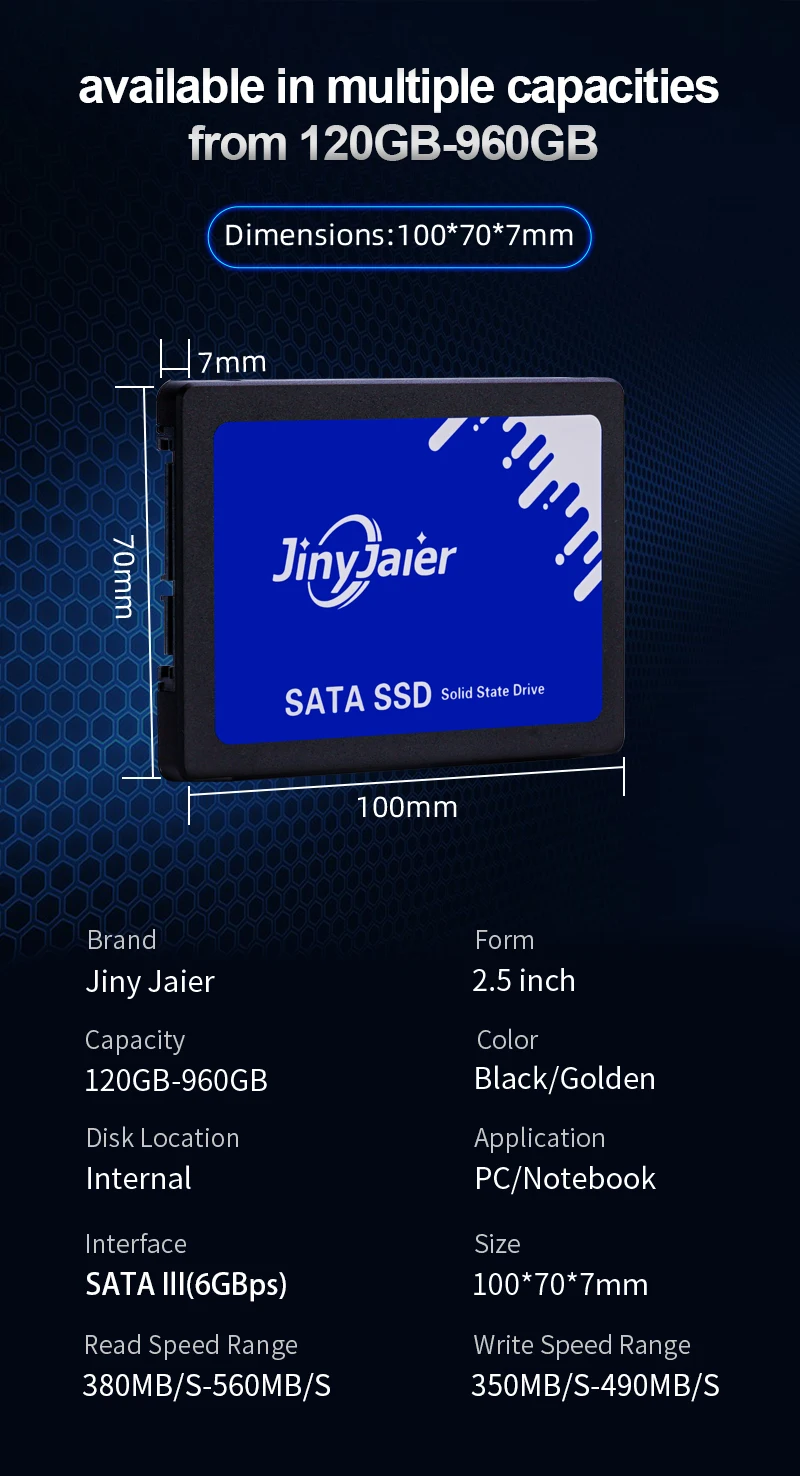 internal ssd for laptop JinyJaier SSD 240 gb ssd Hard disk 1 tb 120GB 480GB 960GB SATA3 Ssd drive 240GB Hard drive 120GB solid state drive For laptop 1tb internal ssd for laptop