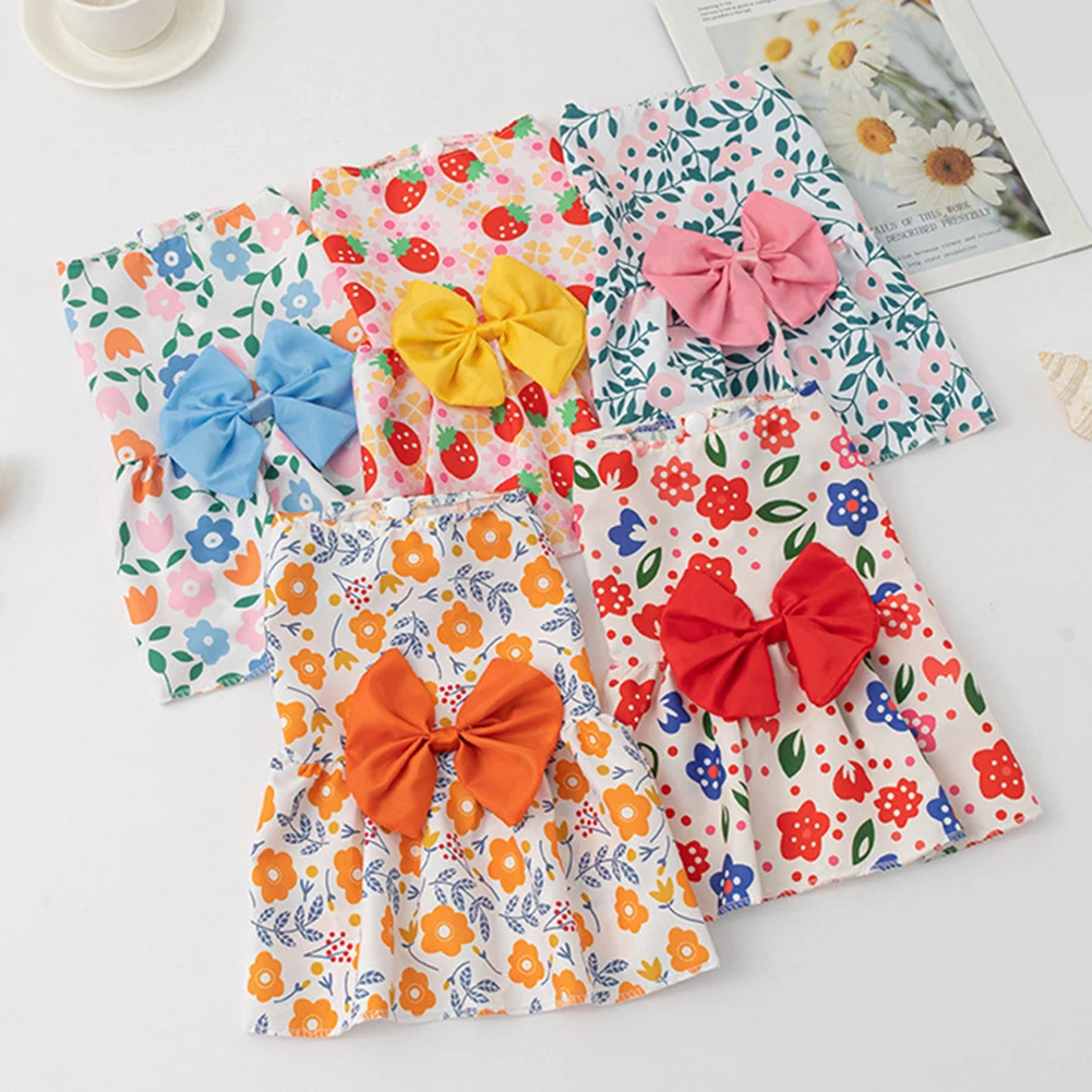 Small Dog Flower Princess Dress Kitty Teddy Pet Costume Clothes Pet Supplies Dog Skirt Summer Thin Clothing Accessories