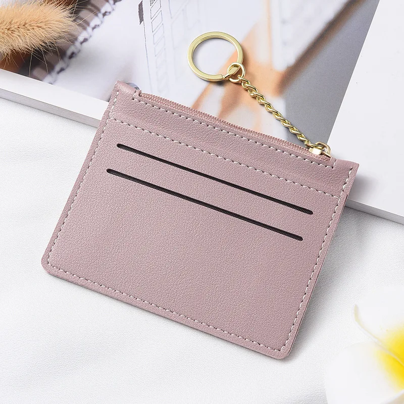 New Chain Fashion Ladies Bank Card Holder Coin Purses Designer Women Purse Zipper Design Men Wallet Mini Purse Unisex Bags C021