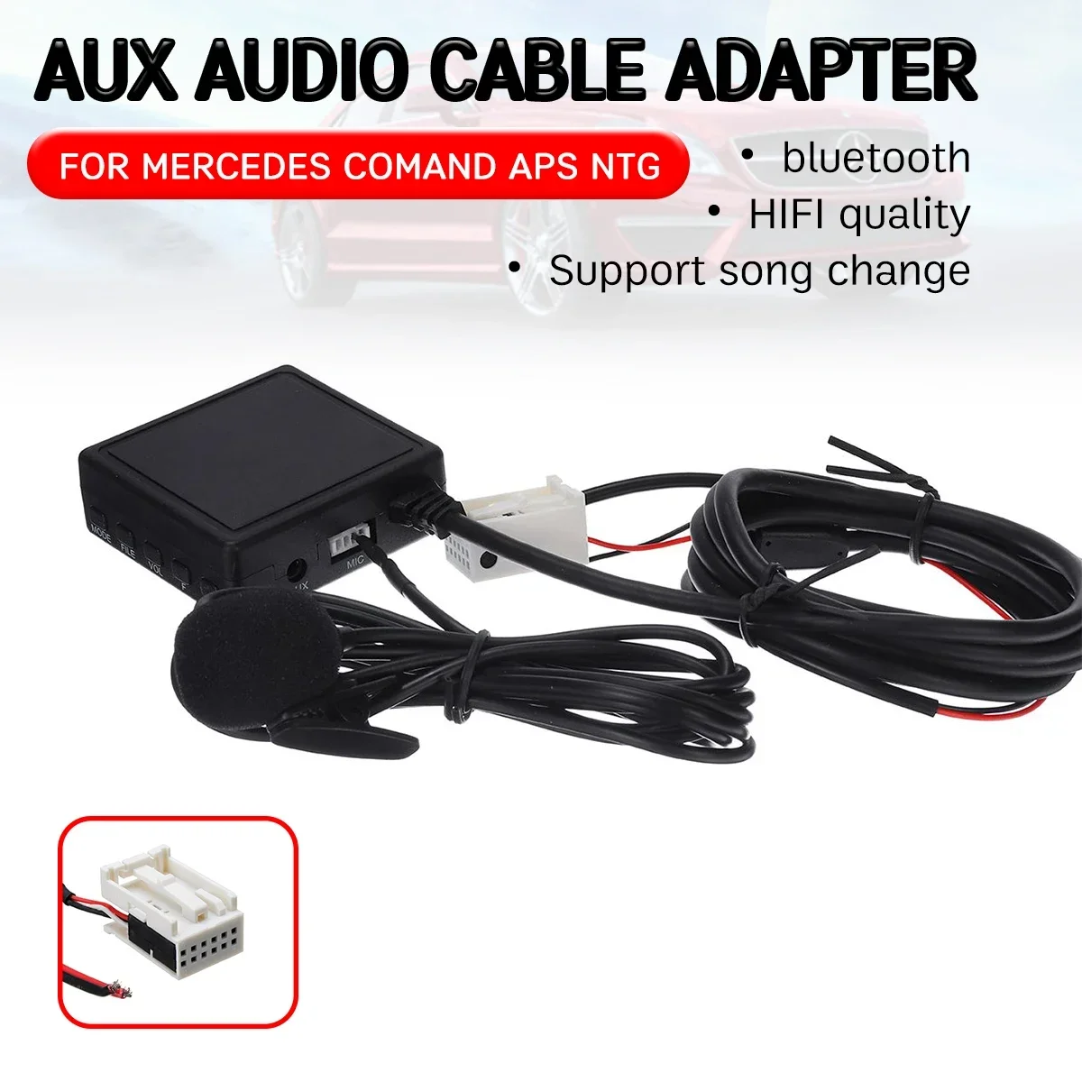 

Bluetooth Aux приемник кабель с USB, микрофон Hands-free Aux адаптер для Mercedes Benz W169 W245 W203 W209 W164
