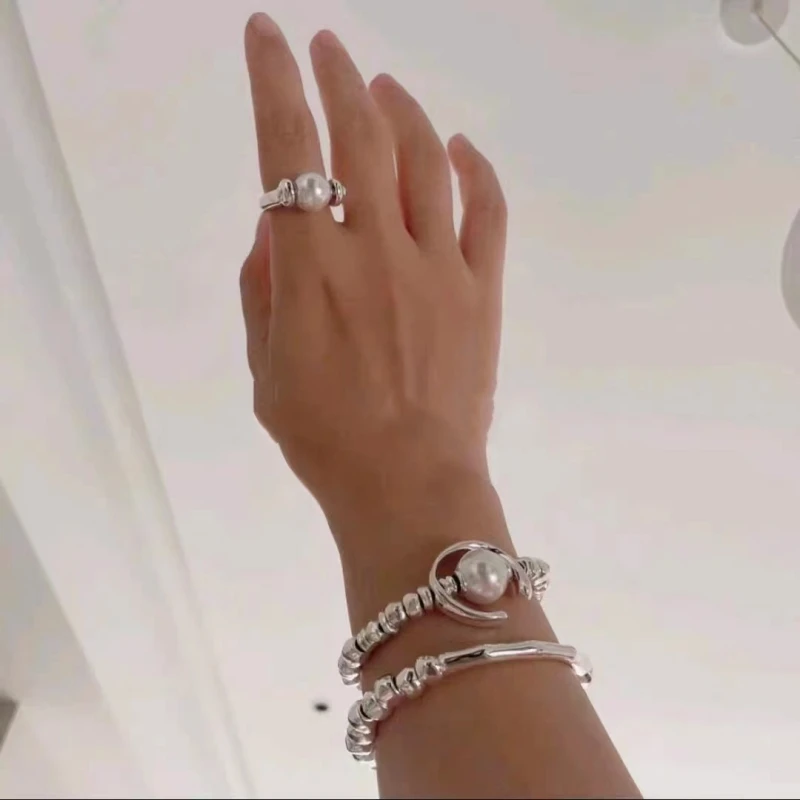 2023 UNode50 Hot Selling Spanish Fashion Creative Design Women's Pearl Ring Romantic Holiday Jewelry Gift Bag with Bag