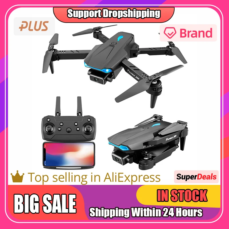 

S89 Uav Hd 4k Aerial Photography Remote Control Quadcopter Dual Wifi Headless Mode Led Lights Folding Aircraft Model Toy