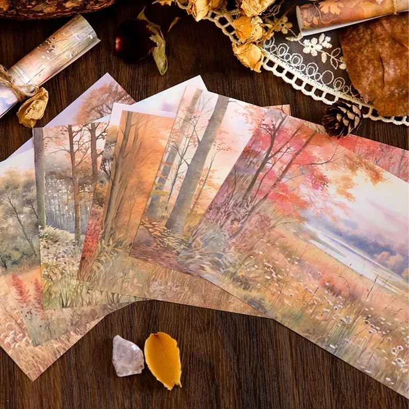 

32Sheets Material Paper Forest Stickers Pad Fairy Misty Notebooks Cloudy Decorative Memo Handbook Scrapbook Cut 180*130MM