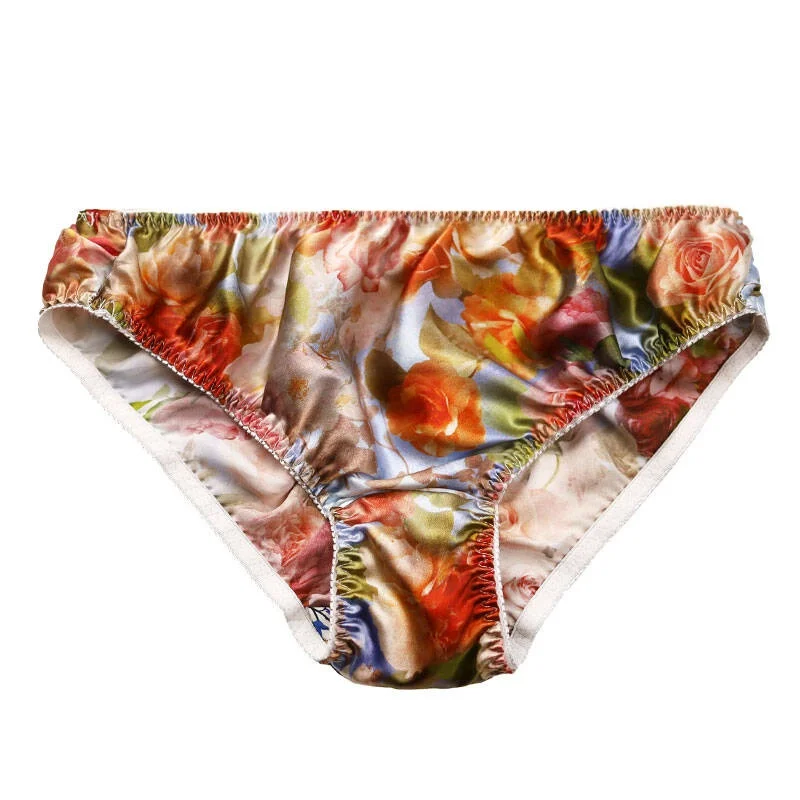 Silk Underwear Women's Large Size XXL e Breathable Sweat Absorbent Low Waist Comfortable Innerwear Daily Use