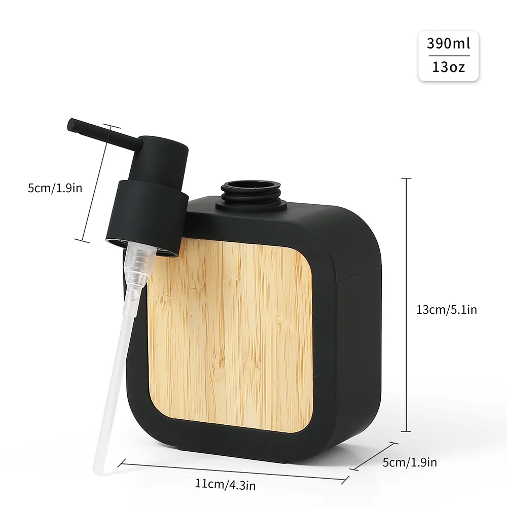 Soap Dispenser Bamboo Decoration Rust-Resistant Pump Bathroom Hand Soap Kitchen Dish