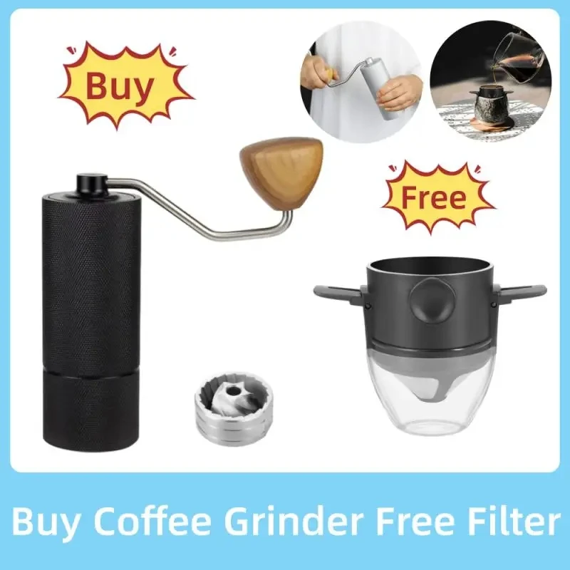 

Manual Coffee Grinder Portable Hand Grinder Integrated Double Bearing CNC Stainless Steel Grinding Core Household Manual Grinder