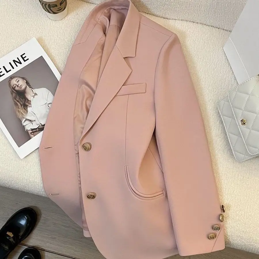

suit jacket, women's high-end feeling, spring and autumn Korean new mid length suit women's top trend