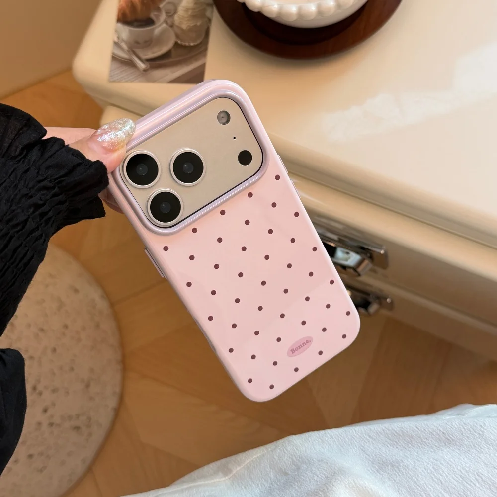 Polka Dot Ultra Slim Shockproof Phone Case with Colorful Wave Design