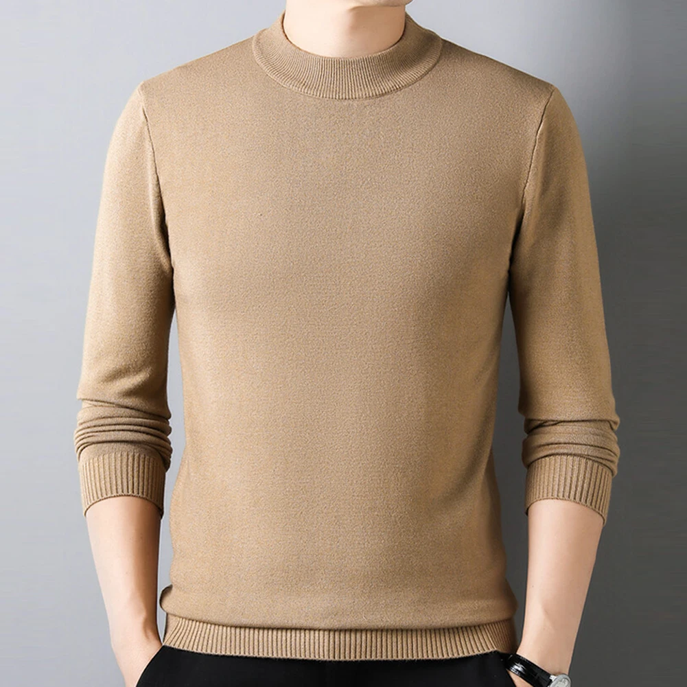 

Knitwear Sweater Casual Mens Clothing Daily For Vacation Half Turtleneck Holiday Knitwear Sweater Men Mock Neck