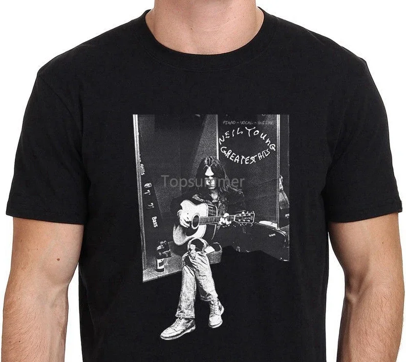 

Neil Young Greatest Hits Men'S T-Shirt Black Size S To Xxl Men Short Sleeves T Shirt